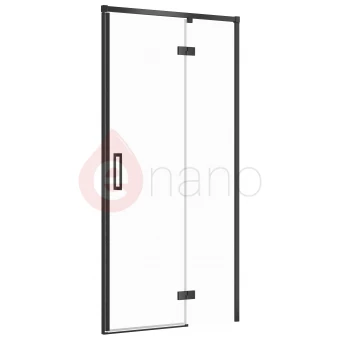 Drzwi prysznicowe 100x195 Cersanit LARGA czarne/prawe
