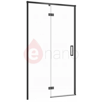 Drzwi prysznicowe 120x195 Cersanit LARGA czarne/lewe