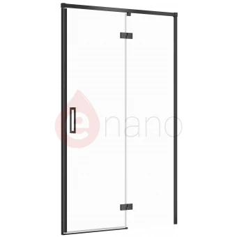 Drzwi prysznicowe 120x195 Cersanit LARGA czarne/prawe
