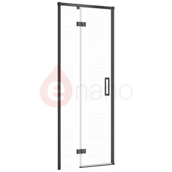 Drzwi prysznicowe 80x195 Cersanit LARGA czarne/lewe