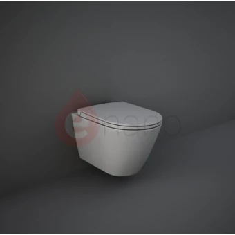 Miska WC bez kołnierza podwieszana 52x36 RAK Ceramics FEELING szary mat
