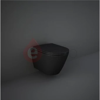 Miska WC z deską wolnoopadającą slim RAK Ceramics FEELING czarny mat