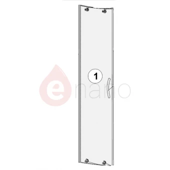 Płyta drzwiowa 90 lewa, profil srebrny, szkło przezroczyste Koło AKCENT PlUS A0549057S