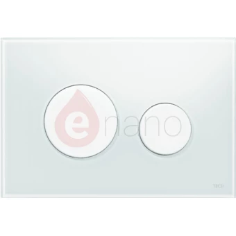 Przycisk spłukujący ze szkła do WC Tece TECEloop szkło białe, przyciski biały
