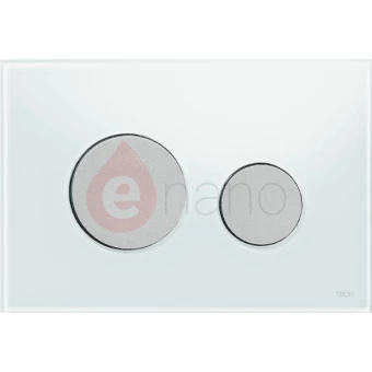 Przycisk spłukujący ze szkła do WC Tece TECEloop szkło białe przyciski chrom matowy