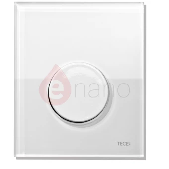 Przycisk spłukujący ze szkła do pisuaru Tece TECEloop szkło białe, przycisk biały