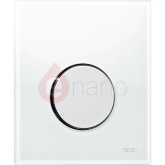 Przycisk spłukujący ze szkła do pisuaru Tece TECEloop szkło białe / przycisk chrom połysk
