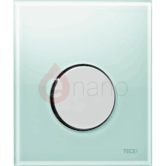 Przycisk spłukujący ze szkła do pisuaru Tece TECEloop szkło zielone, przycisk chrom połysk