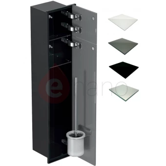 Schowek WC 80 cm czarny MCJ ZERO glossy/mirror/2xdrzwi